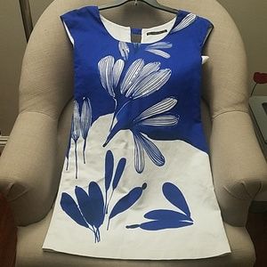 Zara Blue White Flower Dress